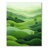 Lush Green Layered Hills Mountains Rug