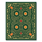 Ornate Green Persian Medallion Rug
