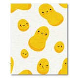 Cheerful Yellow Cartoon Peanut Pattern Rug