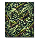 Green Lush Fern Forest Green Area Rug