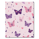 Kids Cartoon Whimsical Pink Butterfly Area Rug