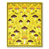 Whimsical Yellow Mushroom Garden Area Rug