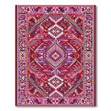 Traditional Persian Vibrant Red Persian Geometric Area Rug