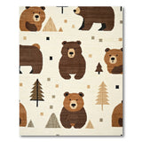Cute Woodland Bear Kids Area Rug