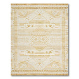 Gold and Silver Gold Geometric Heritage Tribal Area Rug