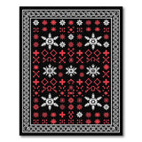 Black Red White Tribal Snowflake Area Rug