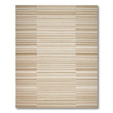 Beige Woven Stripe Geometric Area Rug
