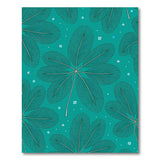 ODIKA Washable Teal Tropical Palm Leaf Area Rug - Low Pile & Non-Slip
