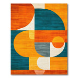 Multi-color and Patterns Vibrant Geometric Orange Teal Area Rug