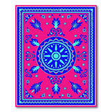 Vibrant Pink Teal Persian Medallion Rug