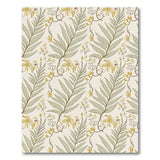 ODIKA Washable Sage Green Botanical Leaf Low Pile Area Rug, Non-Slip & Pet Friendly