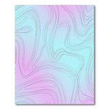 Abstract Contour Wave Area Rug in Teal-Pink Gradient