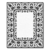 Ornate Black White Persian Border Black and White Area Rug