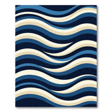 Blue and Teal Cascading Blue Waves Area Rug