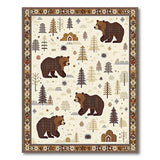 Tribal Brown Bear Woodland Rug