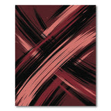 Bold Red Brush Stroke Abstract Area Rug