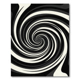 Hypnotic Black White Spiral Black and White Area Rug