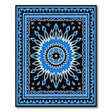 Blue Starburst Tribal Area Rug