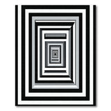 Nested Frames Black White Geometric Area Rug