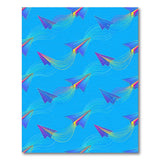 Blue Paper Airplane Geometric Area Rug