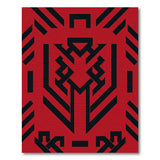 Bold Red Black Geometric Tiger Rug