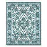 Teal Floral Vintage Medallion Area Rug