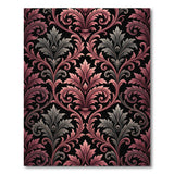 Ornate Baroque Red Damask Area Rug