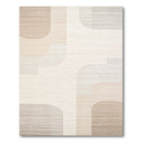 Abstract Beige Organic Shapes Area Rug