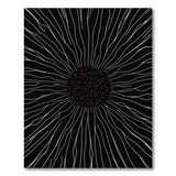 Radiant Pink Burst Black Abstract Area Rug