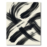 Bold Black Brushstroke Abstract Area Rug