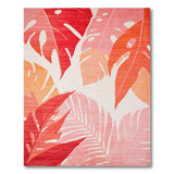 Vibrant Monstera Leaf Area Rug in Pink Red