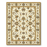 Beige and Neutral Traditional Persian Cream Gold Floral Persian Area Rug
