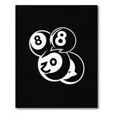 Playful 8-Ball 9-Ball Black White Area Rug