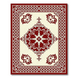 Red Floral Medallion Persian Traditional Persian Area Rug