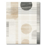 Beige and Neutral Beige Grey Geometric Abstract Area Rug