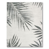 Grey Palm Frond Coastal Area Rug
