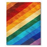 Multi-color and Patterns Vibrant Rainbow Diagonal Stripe Shag Rug