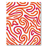 Abstract Area Vibrant Orange Wavy Abstract Area Rug