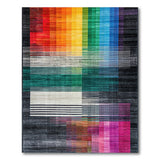 Vibrant Multi-Color Geometric Stripe Multi-color and Patterns Area Rug