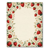 ODIKA Vintage Strawberry Floral Washable Low Pile Area Rug - Non-Slip & Pet Friendly