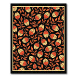 Vintage Orange Seed Pod Leaf Area Rug