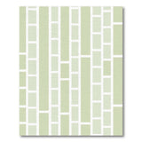 Pale Green Geometric Grid Area Rug