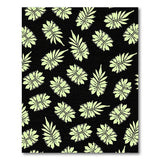 Lime Green Monstera Leaf Area Rug on Black