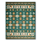 Teal Southwestern Geometric Area Rug