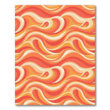 Orange Swirl Wave Area Rug
