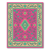 Vibrant Pink Teal Persian Floral Area Rug