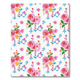 Vibrant Pink Rose Floral Pattern Area Rug
