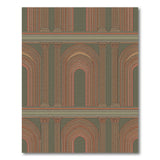 Green Classical Arches Column Area Rug