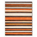 Bold Orange Brown Striped Area Rug