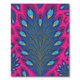 Vibrant Pink Peacock Feather Area Rug